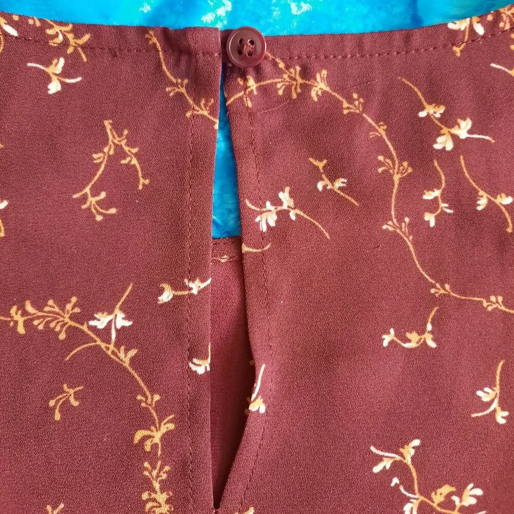 Ann Taylor Maroon Floral Top, Size S - Picture 4 of 5